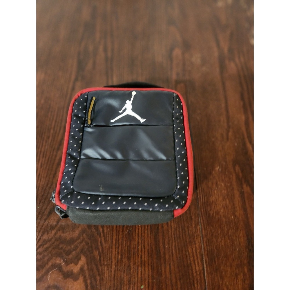 Nike Jordan Jumpman Lunch Box Insulated Black Red Gold Stars Zip Bag